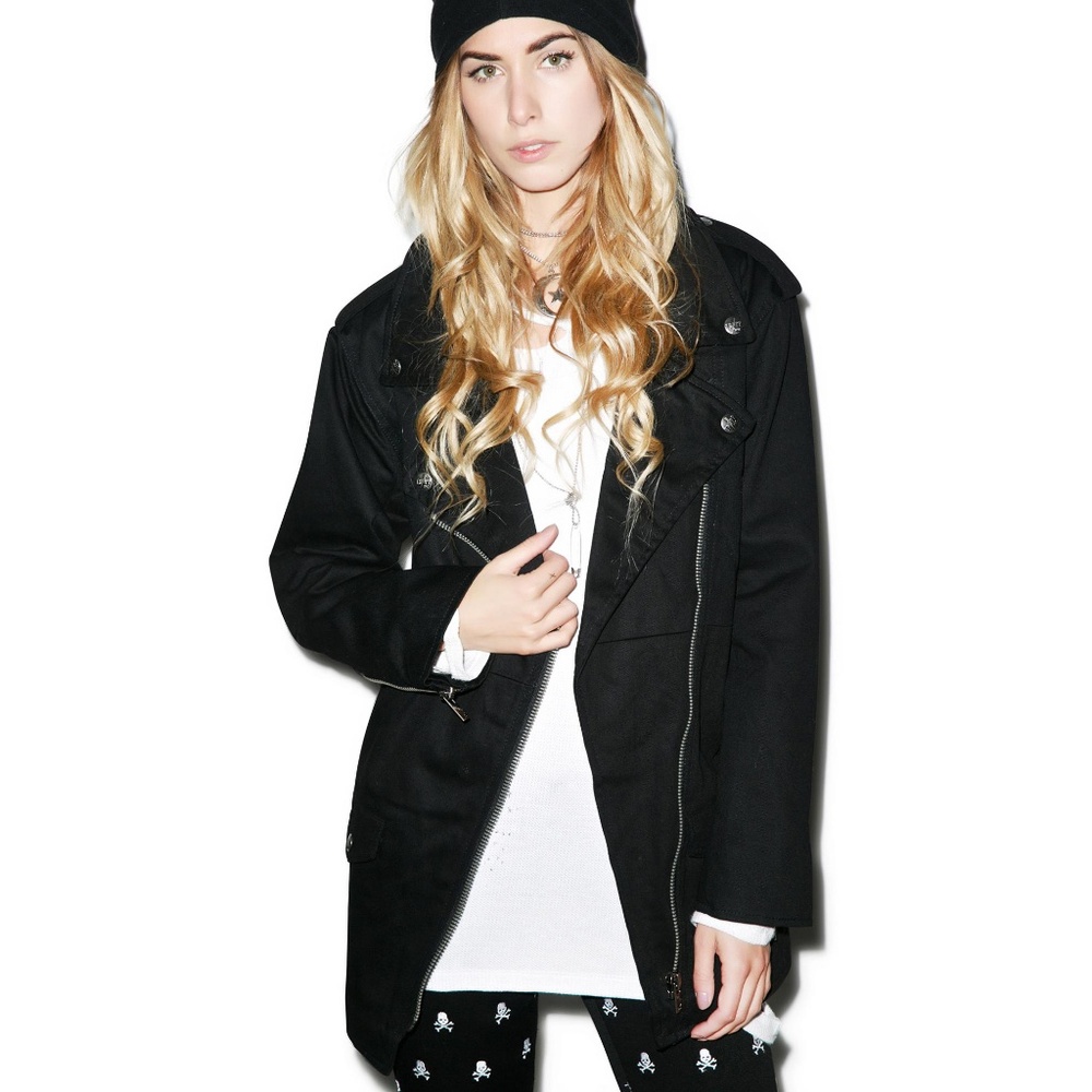 Tripp NYC Oversize Black Moto Jacket XS